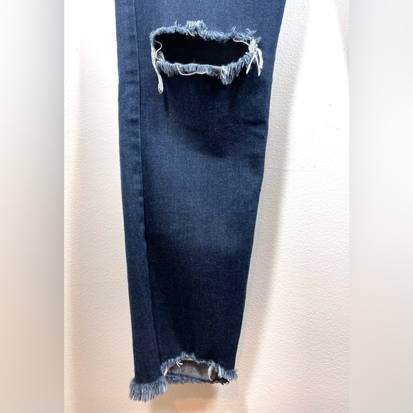 FREE PEOPLE Jeans Women’s Size 29 High-Rise Frayed Hem Busted‎ Knee Skinny - Picture 6 of 13